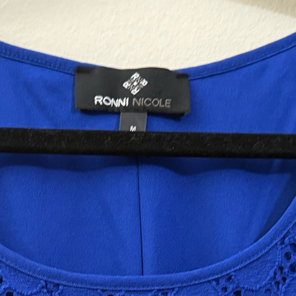 Ronni Nicole Modern Lace Sheath Dress in Cobalt‎ Blue - M - Picture 5 of 8